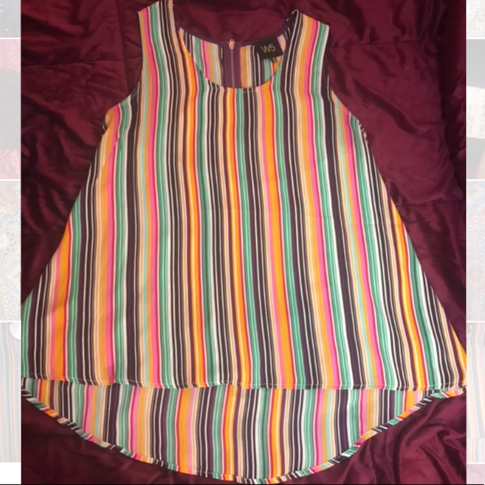 W5 Anthropologie Stripped Sleeveless Tunic/Blouse